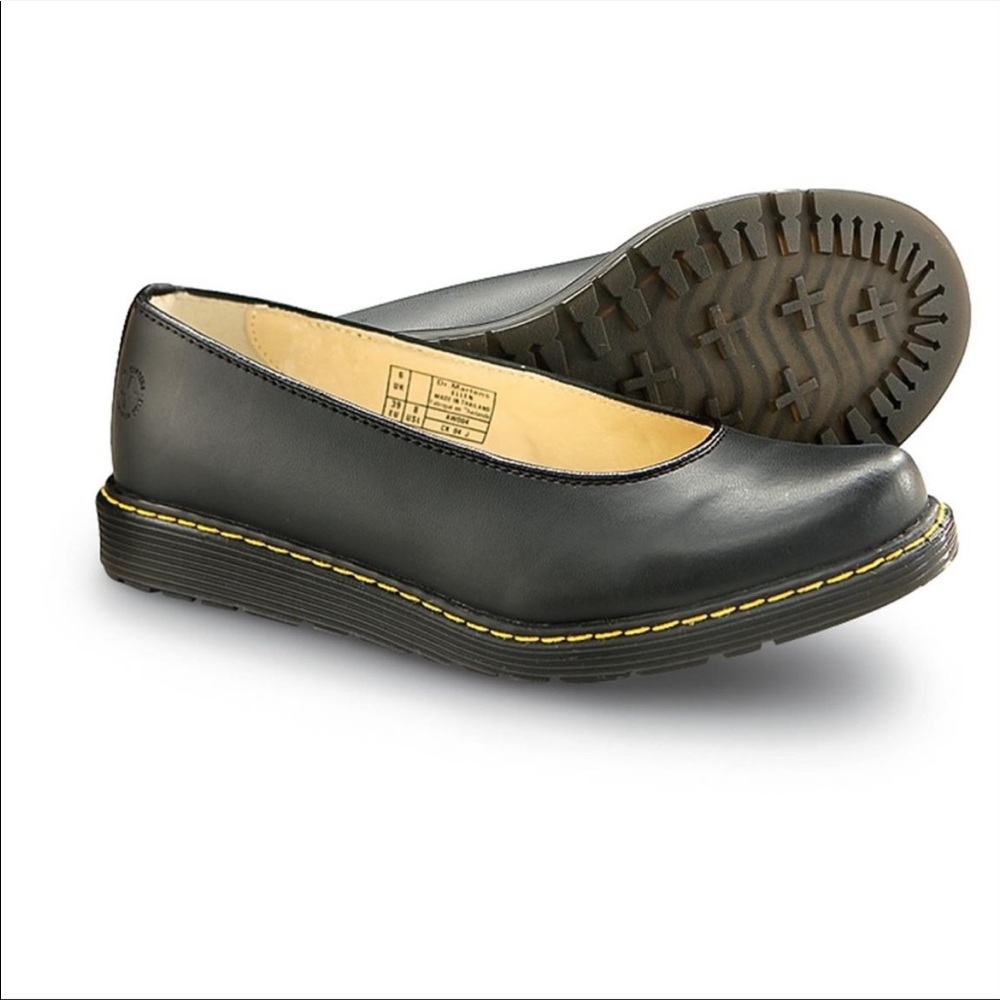 Dr martens Ellen black leather lug sole flat
